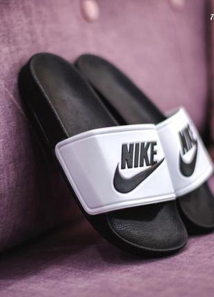 Женские тапки nike slide black/white