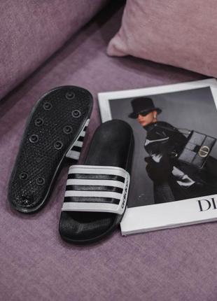 Женские тапки adidas slide black/white3 фото