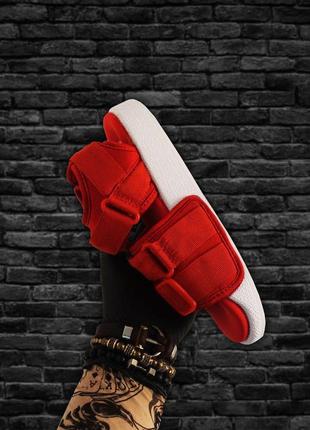 Мужские adidas  sandal red white, сандалии адидас летние на липучках8 фото