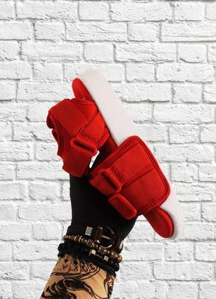 Мужские adidas  sandal red white, сандалии адидас летние на липучках3 фото