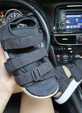 Мужские adidas adilette sandal black white, сандалии адидас адилетта  чёрные летние на липучках6 фото