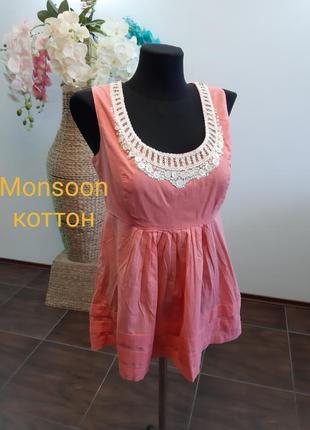 Блуза майка расшита бисером коттон monsoon