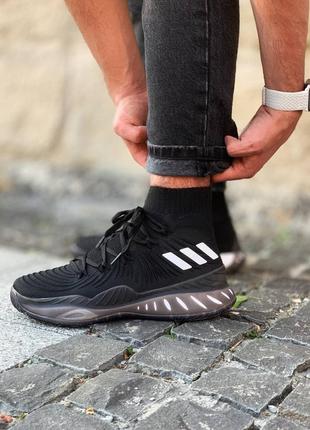 Мужские кроссовки adidas crazy explosive primeknit  black white