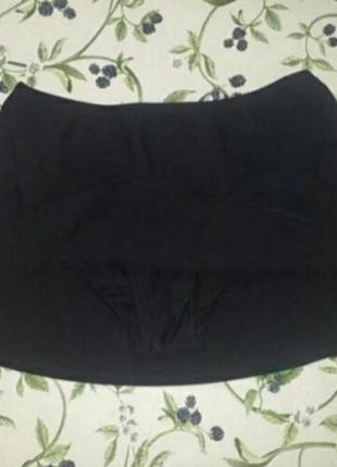 Плавки - юбка черные4 фото