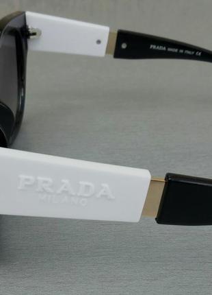 Prada стильные женские солнцезащитные очки черные с белыми вставками с градиентом4 фото