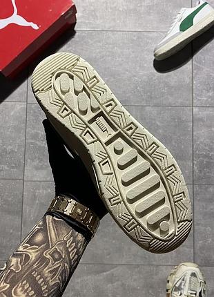 Puma oslo city 🆕мужские кожаные кроссовки пума🆕белые с зеленым кеды6 фото