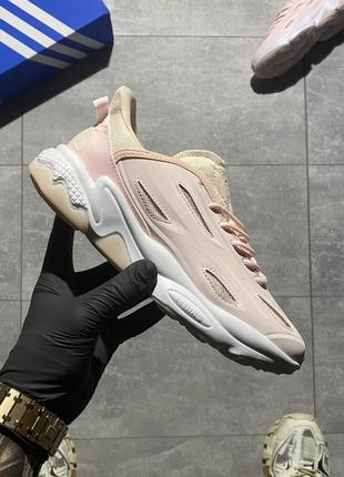 Adidas ozweego pink🆕жіночі шкіряні дихаючі кросівки адідас озвиго🆕рожеві з білим