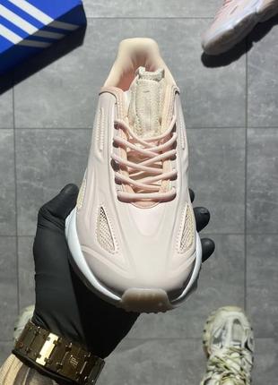 Adidas ozweego pink🆕жіночі шкіряні дихаючі кросівки адідас озвиго🆕рожеві з білим3 фото