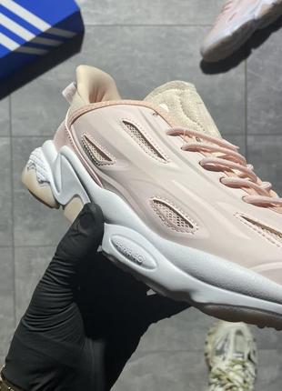 Adidas ozweego pink🆕женские кожаные дышащие кроссовки адидас озвиго🆕розовые с белым4 фото