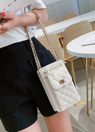 Жіноча біла брендовий шкіряна жіноча шкіряна сумка сумочка клатч жіночий чорний гаманець