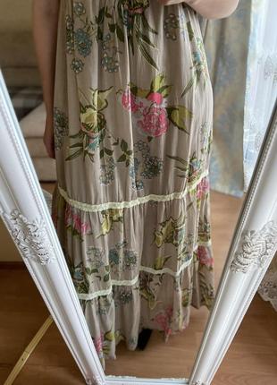 Летний лёгкий очень красивый сарафан хлопок цветы состояние нового