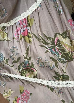 Летний лёгкий очень красивый сарафан хлопок цветы состояние нового