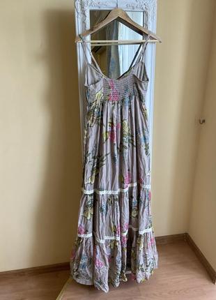 Летний лёгкий очень красивый сарафан хлопок цветы состояние нового