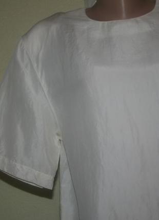 Базовая жемчужная  блуза marco pecci couture, натуральный шелк, размер l2 фото