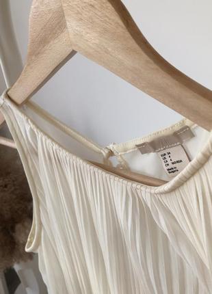 Платье майка сетка прозрачное кремовое нюд плиссе плисе h&m оригинальное креативное 20214 фото