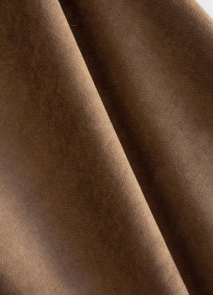 Порт'єрна тканина для штор канвас (мікровелюр) світло-коричневого кольору2 фото