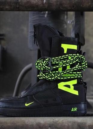 Оригинал! кроссовки nike sf air force 1 high black volt aa1128-0037 фото