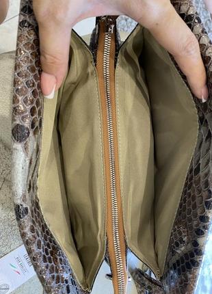 Клатч кожаная сумка под змею сумка под питона итальянская сумка принт змея8 фото
