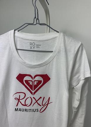 Белая хлопковая футболка roxy