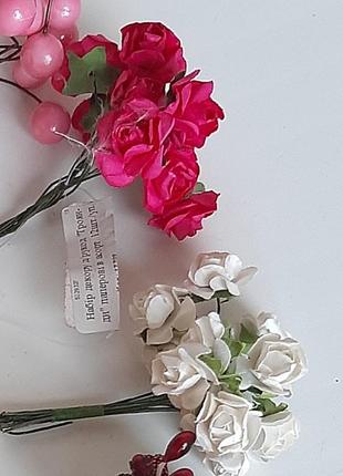 Набор бумажных цветочков для декупажа цветы для творчества материал для декора