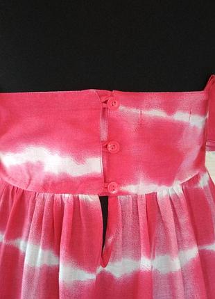 100% котон яскравий натуральний котонові сарафан з стильними рюшами воланами тайдай супер якість!!!8 фото