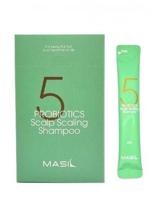 Глубокоочищающий шампунь с пробиотиками masil 5 probiotics scalp scaling shampoo1 фото