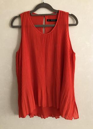 Жіноча червона блуза zara, вільний фасон з драпирование.