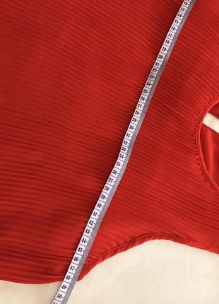 Женская красная блуза zara, свободный фасон с драпирование.8 фото