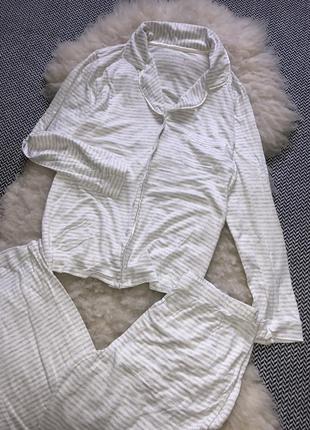 Піжама смужка натуральна домашня сорочка віскоза10 фото