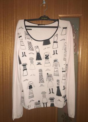 Светр кофта пудрова з малюнком