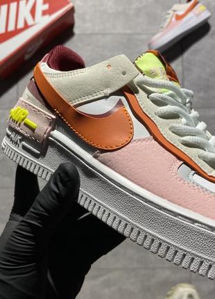 Женские кроссовки nike air force 1 shadow white pink 36-37-38-39-407 фото