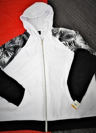 Спортивная курточка черно-белая батал сша (plus 3x) на  56- 58 рр6 фото