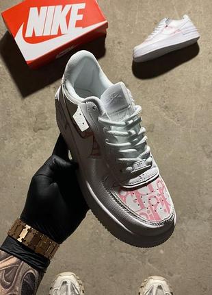 Женские кроссовки nike air force 1 shadow x christian dior pink 36-37-38-39-402 фото