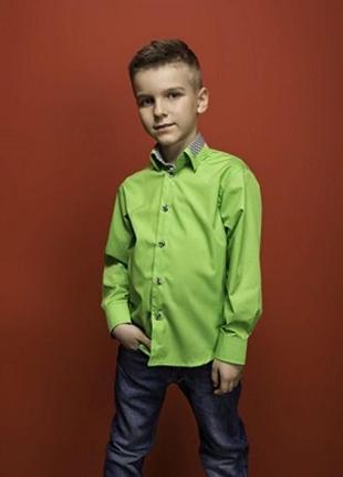 Рубашка для мальчика салатового цвета bebepa от frantolino на рост 152