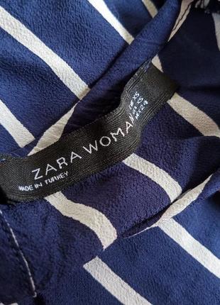 ✨ легесенька подовжена , натуральна повітряна блуза в смужку , віскоза zara ✨5 фото