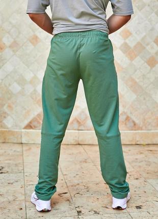 Мужские спортивные штаны tailer из трикотажа двунитка, демисезонные, размеры 46-56 (296зелёные)5 фото