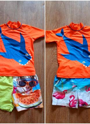 Купальник р.4-5л 104-110 купальный костюм аквафутболка пляж море