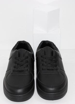 Кроссовки туфли на шнурках подростковые в черном цвете.3 фото