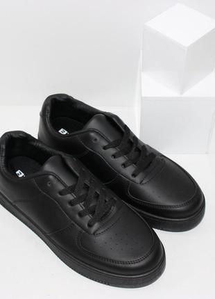 Кроссовки туфли на шнурках подростковые в черном цвете.4 фото