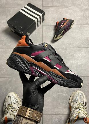 Чоловічі баскетбольні кросівки adidas niteball black violet, кросівки адідас найтболл чорний з фіолетовим