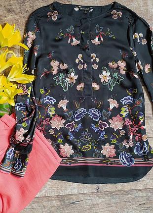 Блуза з віскози з квітковим принтом від massimo dutti стійка-xs-s