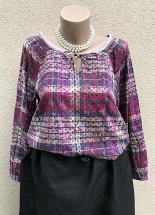 Сорочка реглан,блуза в клітинку tom tailor,бавовна,етно стиль