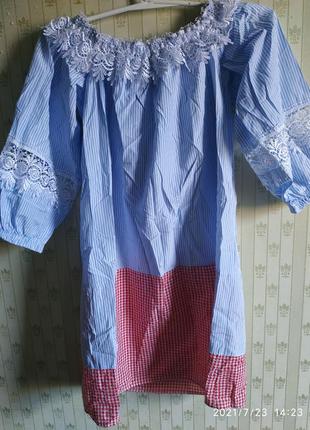 Шикарное летнее платье с кружевом, размер с/м2 фото