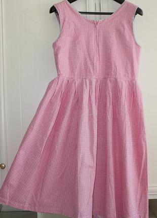 Платье, сарафан, хлопок, корсет, розовое, клетка виши, баварский стиль2 фото