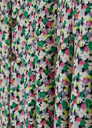 Плиссированная юбка цветочный принт ✨h&m✨ со складками с замочком6 фото