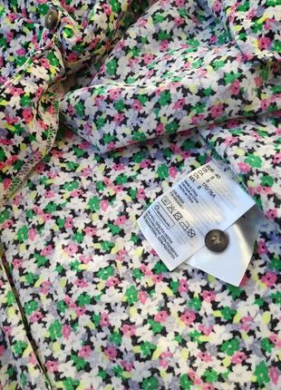 Плиссированная юбка цветочный принт ✨h&m✨ со складками с замочком7 фото