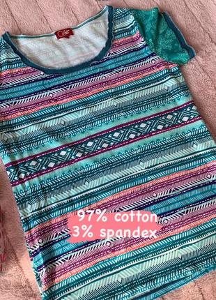 Футболка с красивой расцветкой 97% cotton 3% spandex/elastane coline1 фото