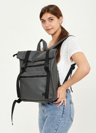 Женский рюкзак ролл rolltop ltt графитовый8 фото