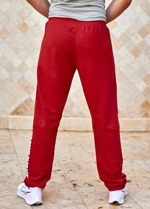 Мужские спортивные штаны tailer из трикотажа двунитка, демисезонные, размеры 46-56 (296красн)3 фото