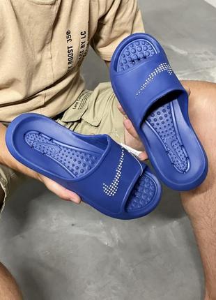 Сланцы мужские nike victori one shower slide синие (найк, сланці)2 фото